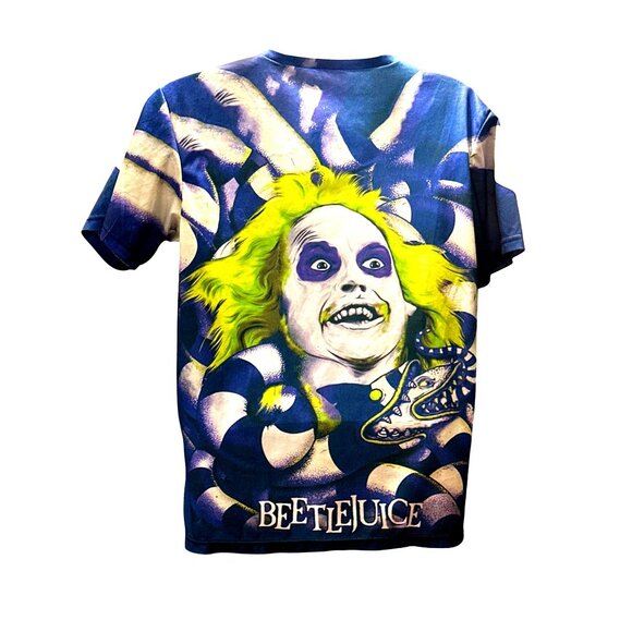 CCC Beetlejuice Graphic Tee Shirt Blue Green All Over Print Casual Top XLarge - Picture 3 of 8